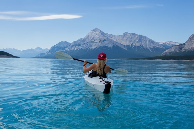 Kayaking in a serene lake